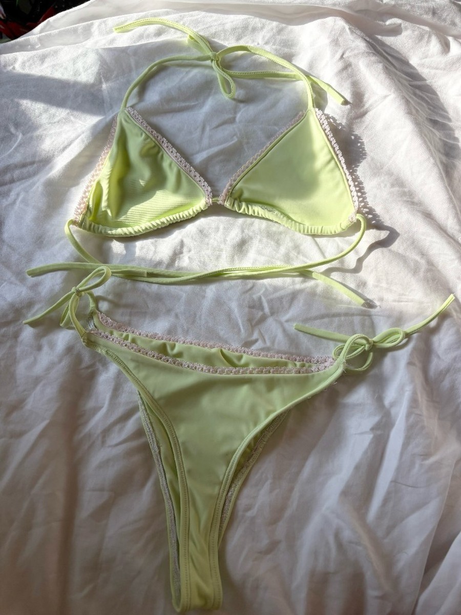 The Picot Lace Bikini in Lime